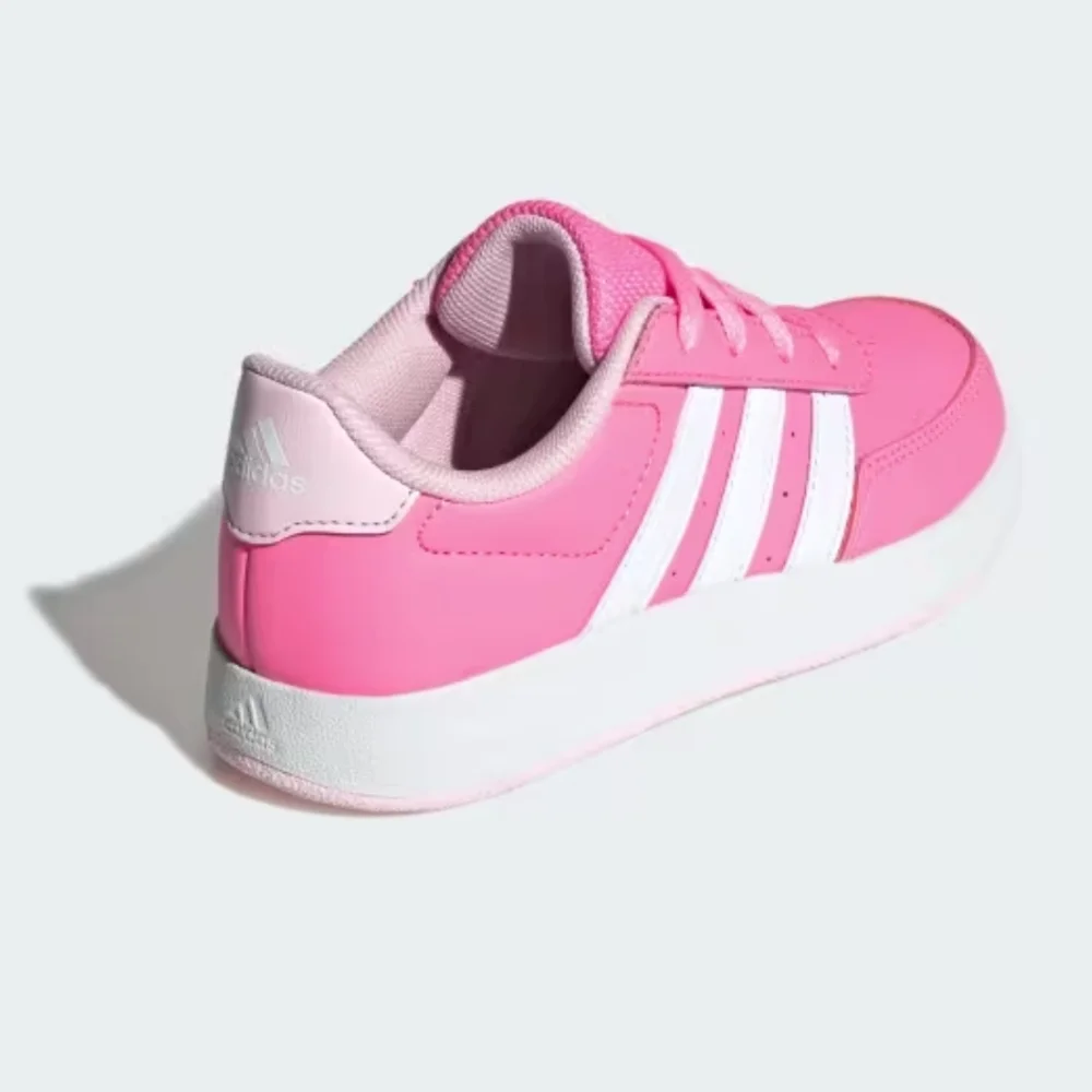 Adidas Breaknet Lifestyle Court Girls Pink & White Lace Sneakers - Picture 2 of 11